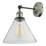 Dar Ray Single Wall Light Antique Nickel Clear Glass –  from Amos Lighting + Home