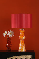 Dar Rheneas Table Lamp Red Glass With Shade –  from Amos Lighting + Home