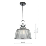 Dar Rhode Single Large Pendant Polished Chrome Smoked Glass –  from Amos Lighting + Home