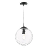 Dar Ripple Pendant Matt Black & Clear Glass –  from Amos Lighting + Home