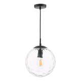 Dar Ripple Pendant Matt Black & Clear Glass –  from Amos Lighting + Home