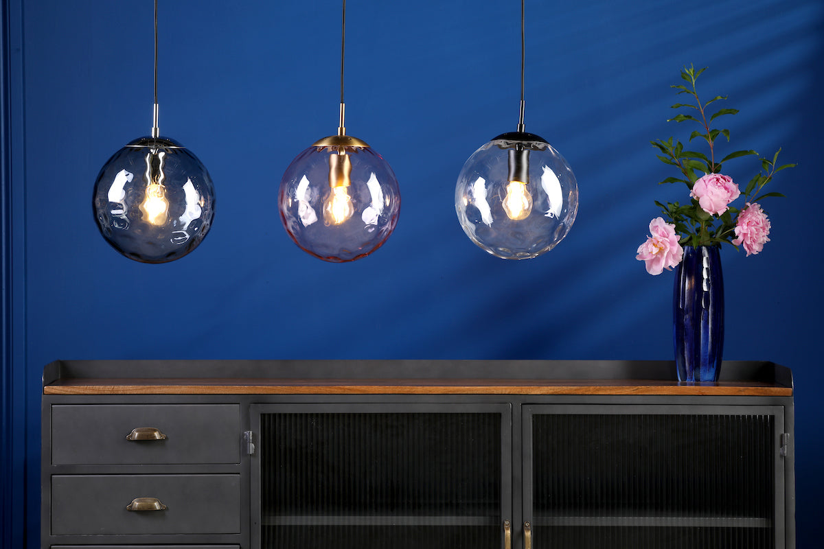 Dar Ripple Pendant Matt Black & Clear Glass –  from Amos Lighting + Home