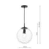 Dar Ripple Pendant Matt Black & Clear Glass –  from Amos Lighting + Home