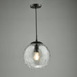 Dar Ripple Pendant Matt Black & Clear Glass –  from Amos Lighting + Home