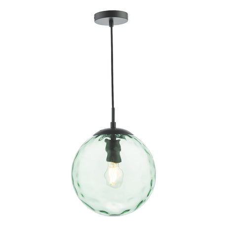 Dar Ripple Pendant Matt Black & Green Glass –  from Amos Lighting + Home