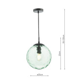 Dar Ripple Pendant Matt Black & Green Glass –  from Amos Lighting + Home