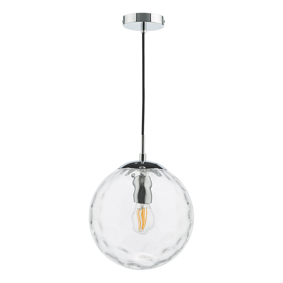 Dar Ripple Pendant Polished Chrome & Clear Glass –  from Amos Lighting + Home