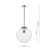 Dar Ripple Pendant Polished Chrome & Clear Glass –  from Amos Lighting + Home