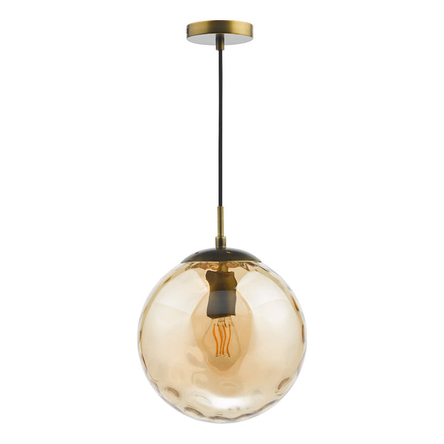 Dar Ripple Single Pendant Bronze and Champagne Glass –  from Amos Lighting + Home