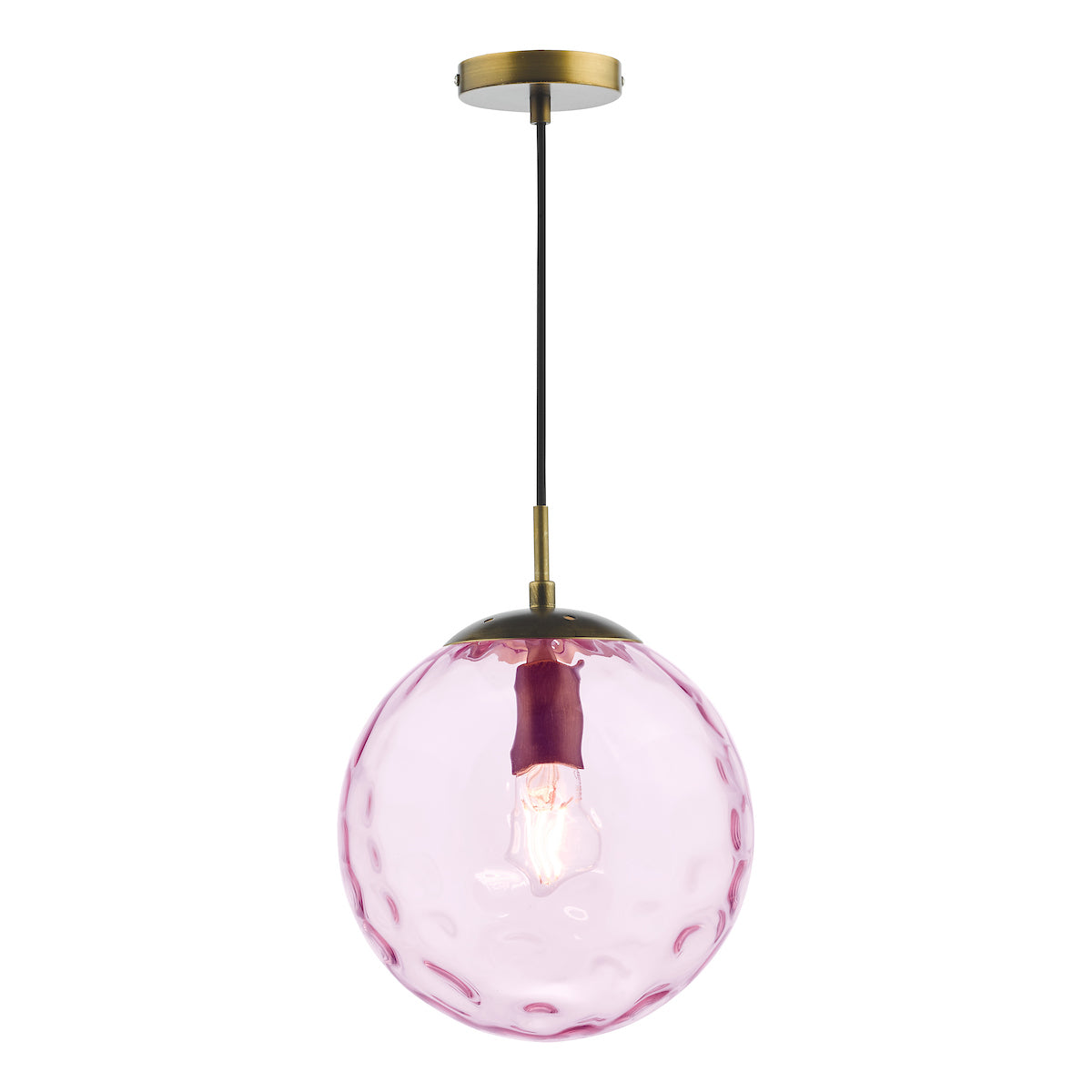 Dar Ripple Single Pendant Bronze and Pink Glass –  from Amos Lighting + Home