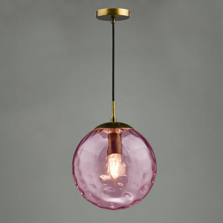 Dar Ripple Single Pendant Bronze and Pink Glass –  from Amos Lighting + Home