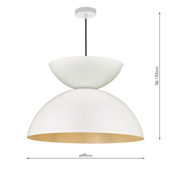 Dar Riya Japandi Style Pendant Matt White –  from Amos Lighting + Home