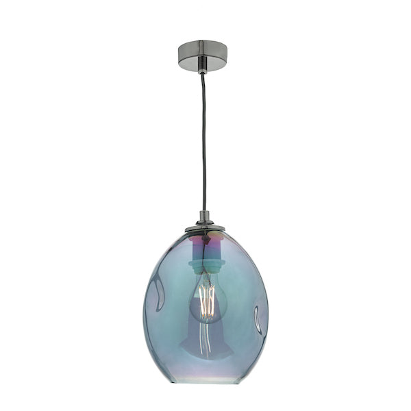 Dar Rogan Pendant Black & Iridised Glass –  from Amos Lighting + Home