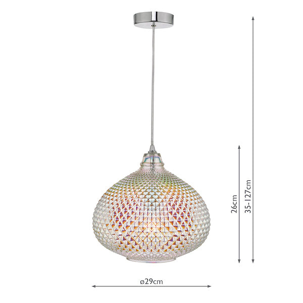 Dar Roisin Iridised Glass Pendant –  from Amos Lighting + Home