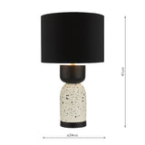 Dar Roja Table Lamp Terrazzo & Black Wood with Shade –  from Amos Lighting + Home