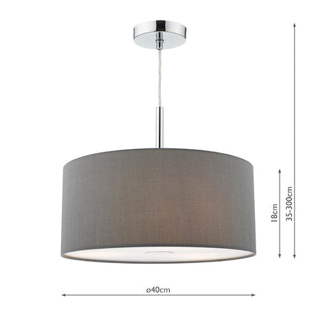 Dar Ronda 40cm 3 Light  Pendant Slate Grey –  from Amos Lighting + Home