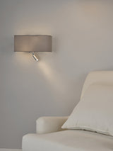 Dar Ronda Wall Light Grey With LED Reading Light –  from Amos Lighting + Home