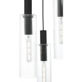 Dar Ruben 3 Light Cluster Pendant Satin Black and Ribbed Glass –  from Amos Lighting + Home