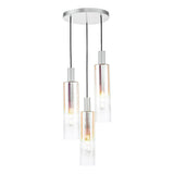 Dar Ruben 3 Light Cluster Pendant Satin Silver and Ribbed Iridised Glass –  from Amos Lighting + Home