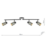 Dar Ryan 4 Bar Spotlight Brushed Nickel & Matt Black –  from Amos Lighting + Home