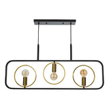 Dar Ryota 3 Light Bar Pendant Satin Black Antique Gold –  from Amos Lighting + Home