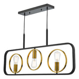 Dar Ryota 3 Light Bar Pendant Satin Black Antique Gold –  from Amos Lighting + Home