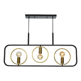 Dar Ryota 3 Light Bar Pendant Satin Black Antique Gold –  from Amos Lighting + Home