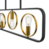 Dar Ryota 3 Light Bar Pendant Satin Black Antique Gold –  from Amos Lighting + Home