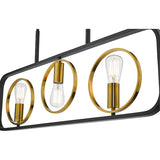 Dar Ryota 3 Light Bar Pendant Satin Black Antique Gold –  from Amos Lighting + Home