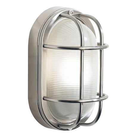 Dar Salcombe Outdoor Wall Light Oval Stainless Steel IP44 –  from Amos Lighting + Home