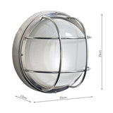 Dar Salcombe Outdoor Wall Light Round Stainless Steel IP44 –  from Amos Lighting + Home