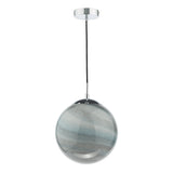 Dar Saturn Pendant Planet Style Glass and Polished Chrome –  from Amos Lighting + Home