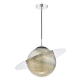 Dar Saturn Pendant Planet Style Glass and Polished Chrome –  from Amos Lighting + Home