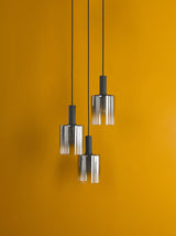 Dar Savannah 3 Light Cluster Pendant Matt Black and Smoked Glass –  from Amos Lighting + Home