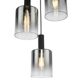 Dar Savannah 3 Light Cluster Pendant Matt Black and Smoked Glass –  from Amos Lighting + Home