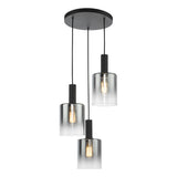 Dar Savannah 3 Light Cluster Pendant Matt Black and Smoked Glass –  from Amos Lighting + Home