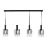 Dar Savannah 4 Light Bar Pendant Matt Black and Smoked Glass –  from Amos Lighting + Home