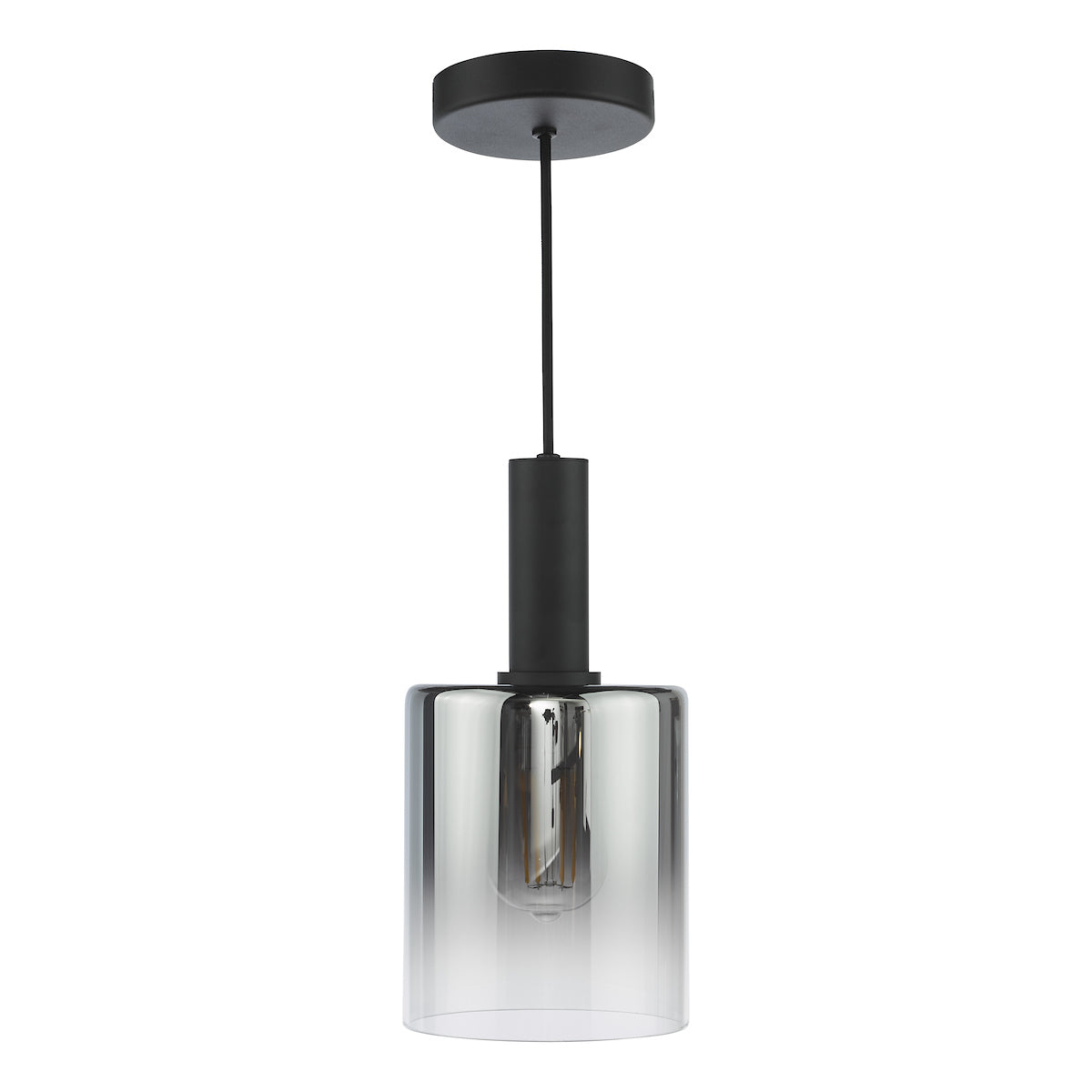 Dar Savannah Pendant Matt Black and Smoked Glass –  from Amos Lighting + Home