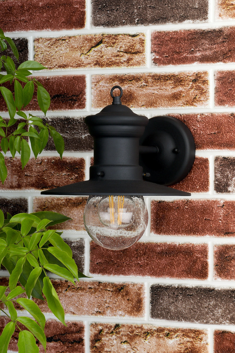 Dar Sedgewick Outdoor Wall Light Black Glass IP44 –  from Amos Lighting + Home