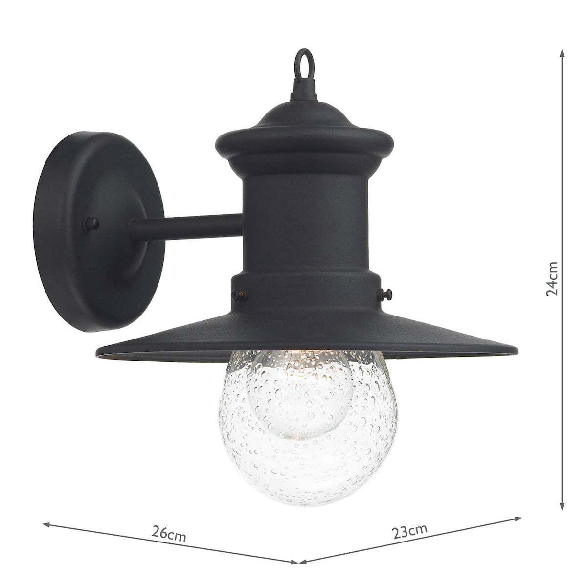 Dar Sedgewick Outdoor Wall Light Black Glass IP44 –  from Amos Lighting + Home