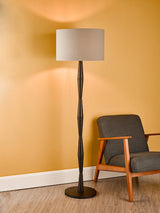 Dar Sierra Floor Lamp Black Wood with Shade –  from Amos Lighting + Home