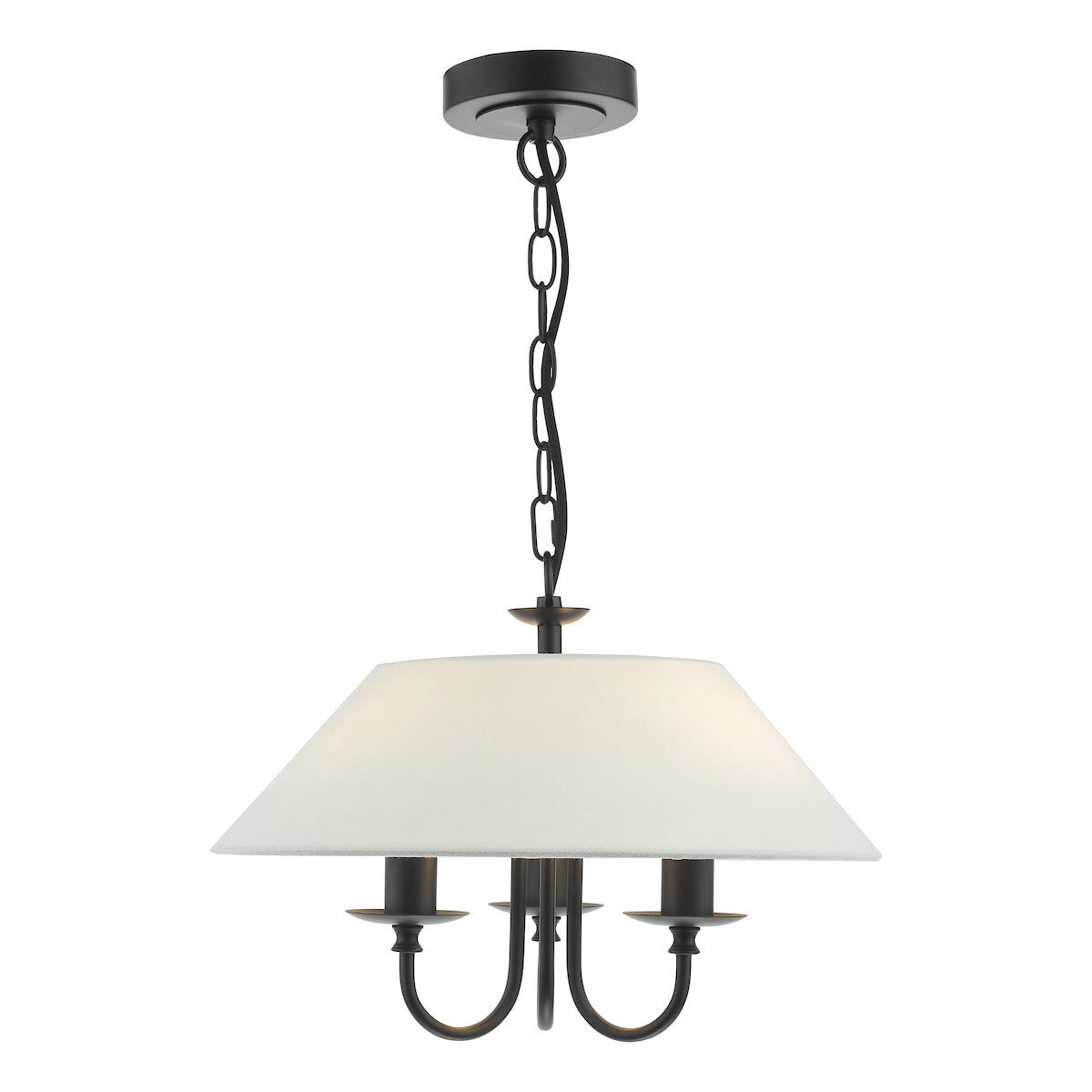 Dar Sivan 3 Light Pendant Matt Black With Shade –  from Amos Lighting + Home