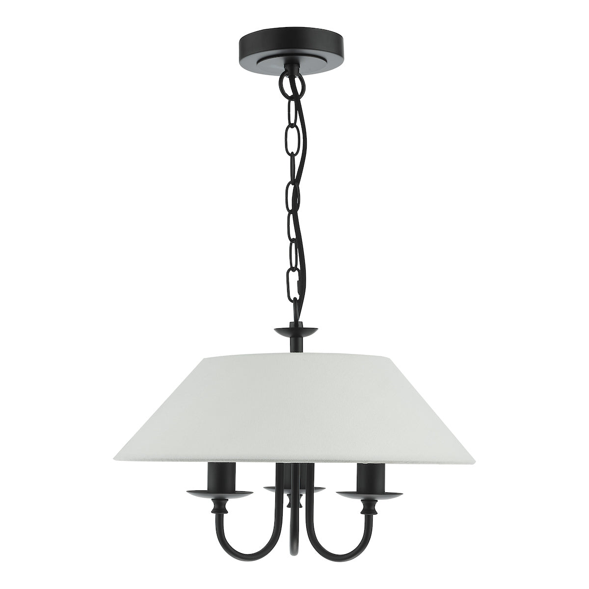 Dar Sivan 3 Light Pendant Matt Black With Shade –  from Amos Lighting + Home