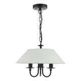 Dar Sivan 3 Light Pendant Matt Black With Shade –  from Amos Lighting + Home