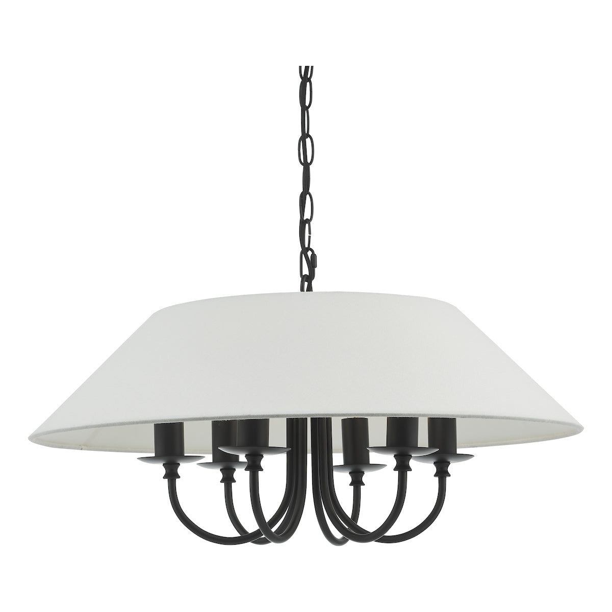 Dar Sivan 6 Light Pendant Matt Black With Shade –  from Amos Lighting + Home