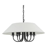 Dar Sivan 6 Light Pendant Matt Black With Shade –  from Amos Lighting + Home