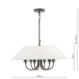 Dar Sivan 6 Light Pendant Matt Black With Shade –  from Amos Lighting + Home