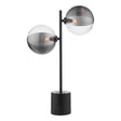 Dar Spiral 2 Light Table Lamp Matt Black & Smoked/Clear Ribbed Glass –  from Amos Lighting + Home