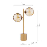 Dar Spiral 2 Light Table Lamp Matt Gold &amp; Champagne Dimpled Glass from Amos Lighting + Home