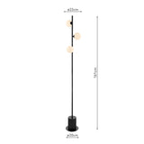 Dar Spiral 3 Light Floor Lamp Matt Black & Opal Glass –  from Amos Lighting + Home